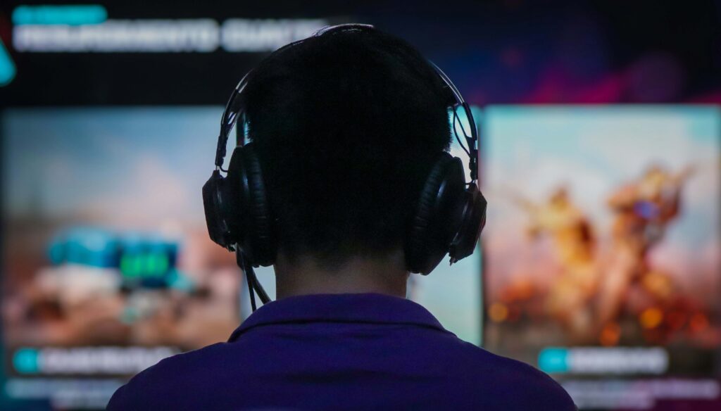 a person wearing headphones